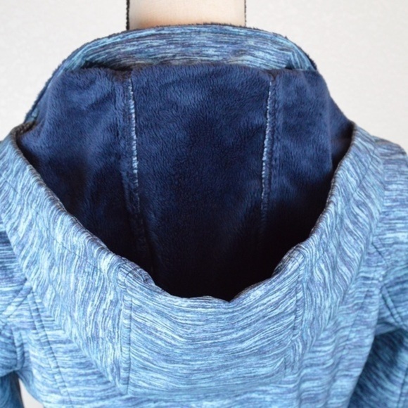 Free Country Faux Fur Lined Softshell Jacket, Blue Space Dye Print, Small - Picture 9 of 16
